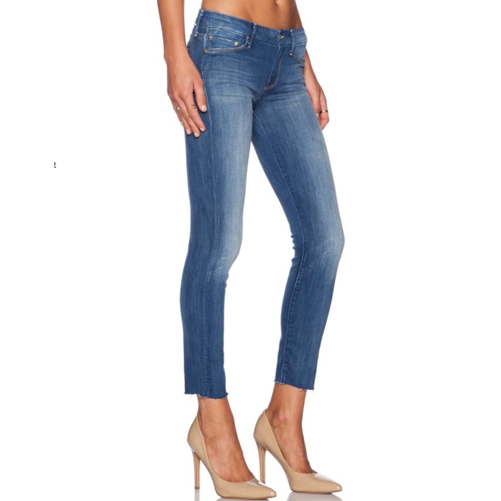 Mother Denim Ankle Frayed Hem Skinny Jeans 28
